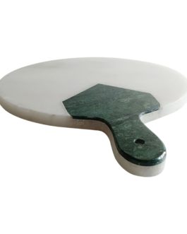 White Marble With Green Marble Inlay Chopping Board